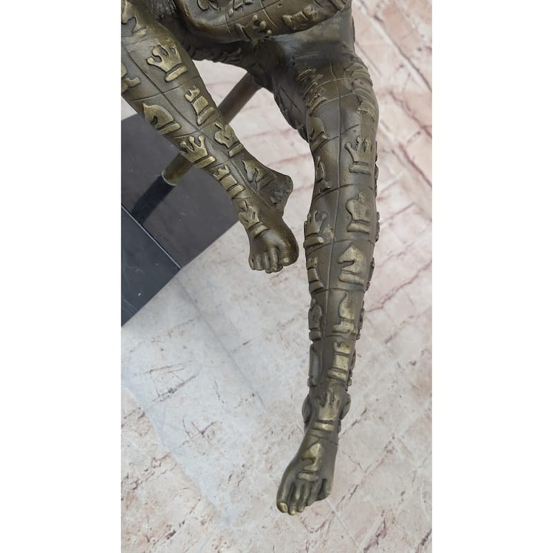 Man With Chess Figures Outfit Bronze Metal Statue Sculpture Figurine Salvador Dali 17 Inches