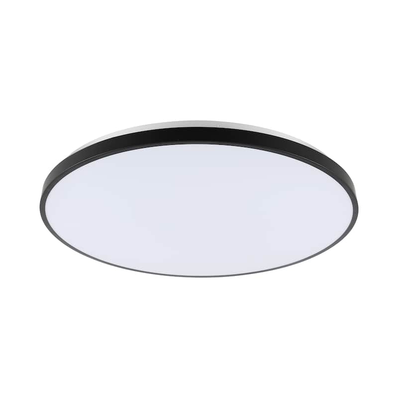 Marelle 21.25" 1-Light Modern Minimalist Iron Circle Integrated LED Flush Mount by JONATHAN Y
