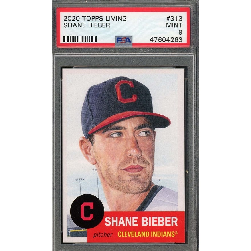 Shane Bieber 2020 Topps Living Baseball Card #313 Graded PSA 9 MINT - 8'6" x 11'6"