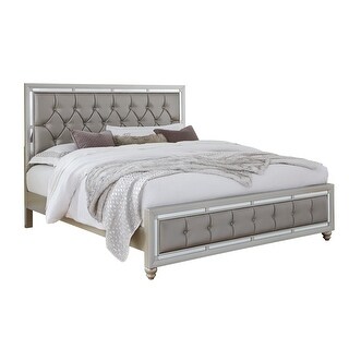 Global Furniture USA Riley Silver Tufted King Bed