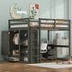 preview thumbnail 3 of 15, Wood Full Size Loft Bed with Built-in Wardrobe, Desk, Storage Shelves and Drawers
