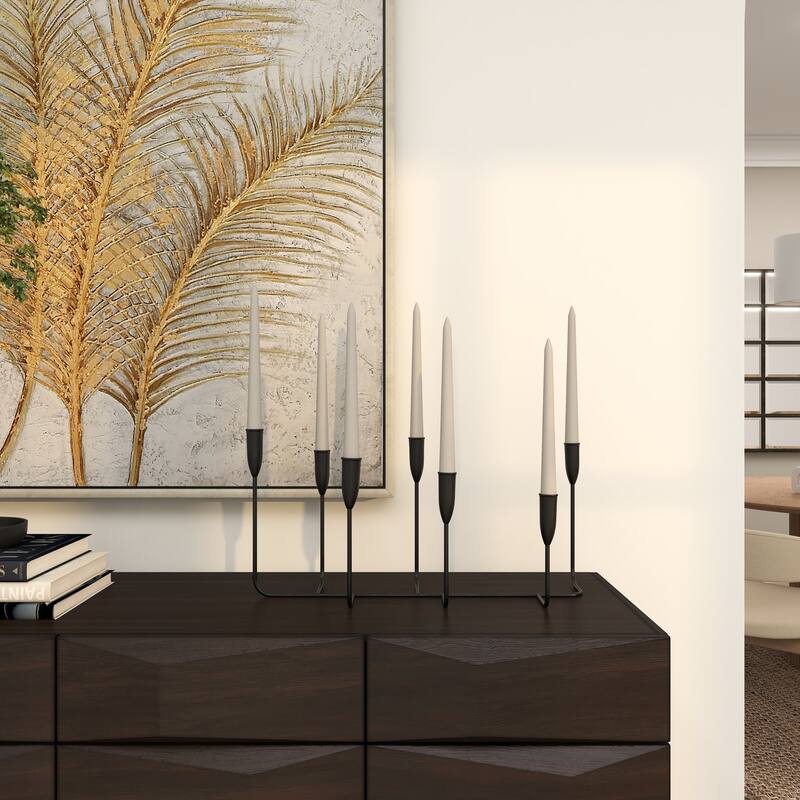 CosmoLiving by Cosmopolitan Black Metal Tapered 7 Plate Candelabra