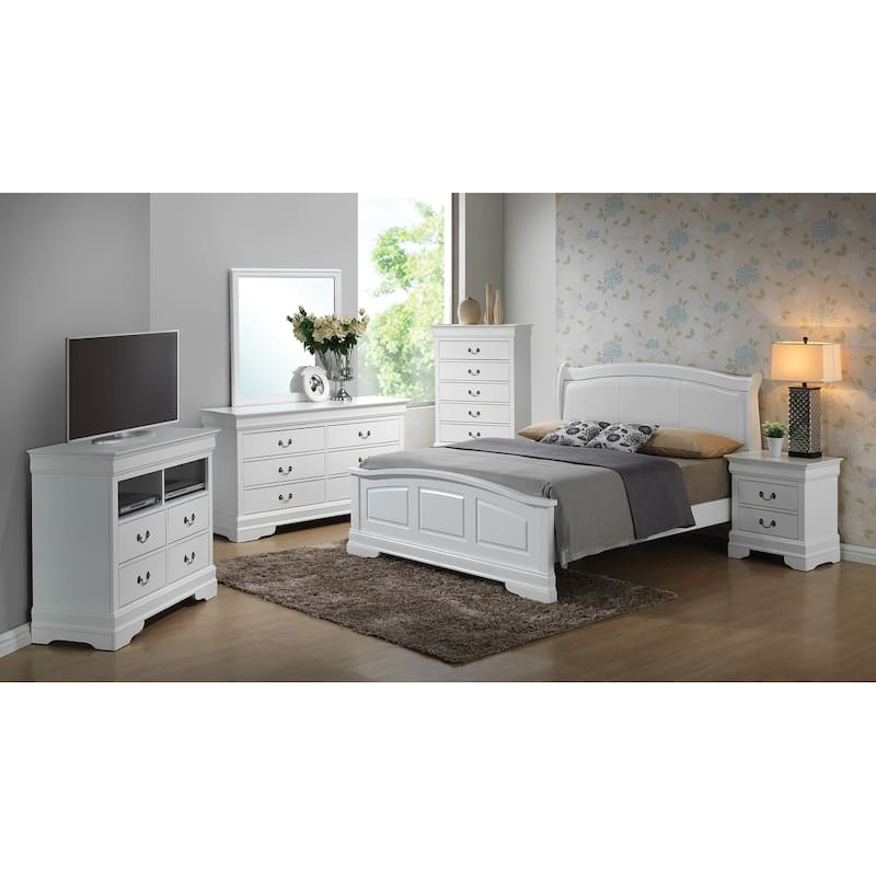 Louis Philippe Upholstered Queen Panel Bed