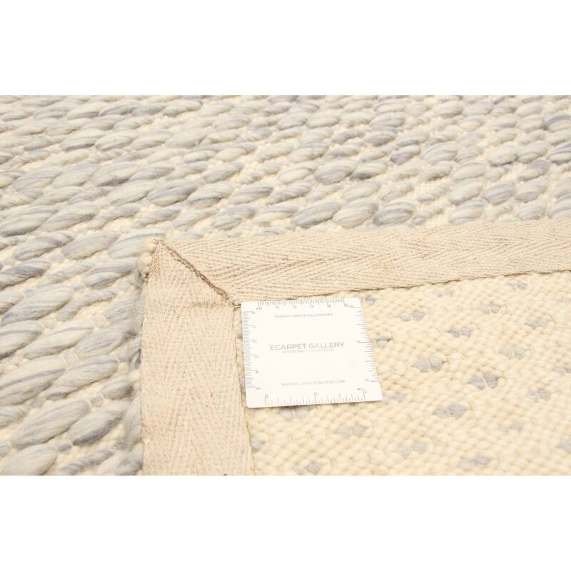 ECARPETGALLERY Braid weave Sienna Grey Wool Rug - 5'1 x 8'2