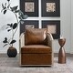 preview thumbnail 1 of 165, KINWELL 31"W Oak Frame Upholstered Swivel Barrel Armchair