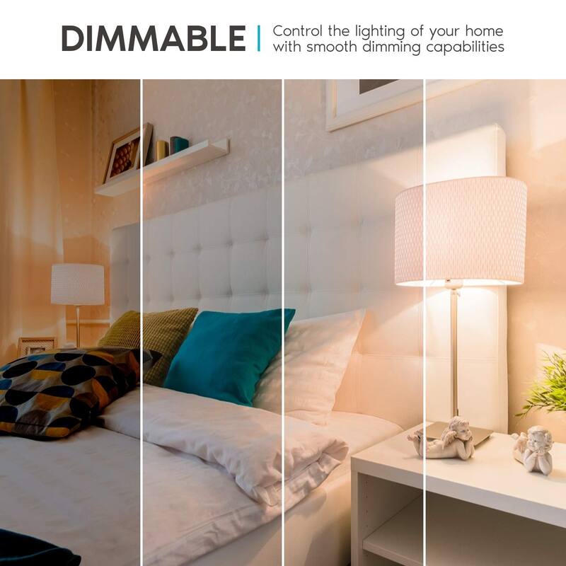 Luxrite A19 LED Light Bulbs 100W Equivalent Dimmable, 1600 Lumens, Enclosed Fixture Rated, Energy Star, E26 Base 4-Pack