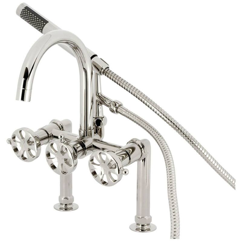 Kingston Brass AE810.RX Belknap Deck Mounted Tub Filler with Built-In - Polished Nickel