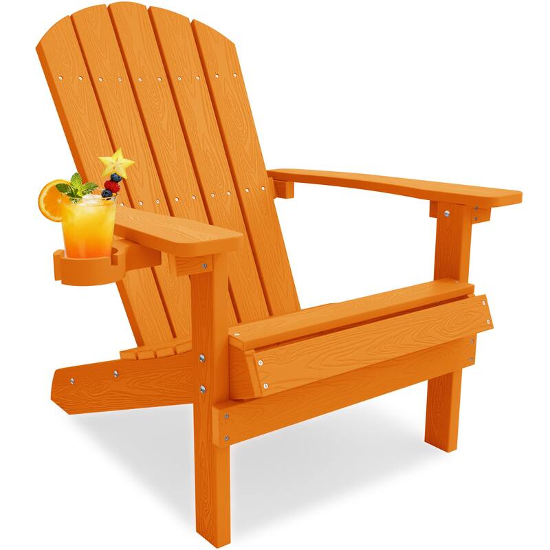 WINSOON All Weather HIPS Outdoor Plastic Adirondack Chairs - Orange