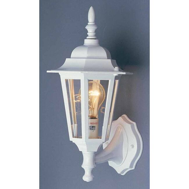 Volume Lighting 1 Light 15.5" Height Outdoor Wall Sconce with Clear - White
