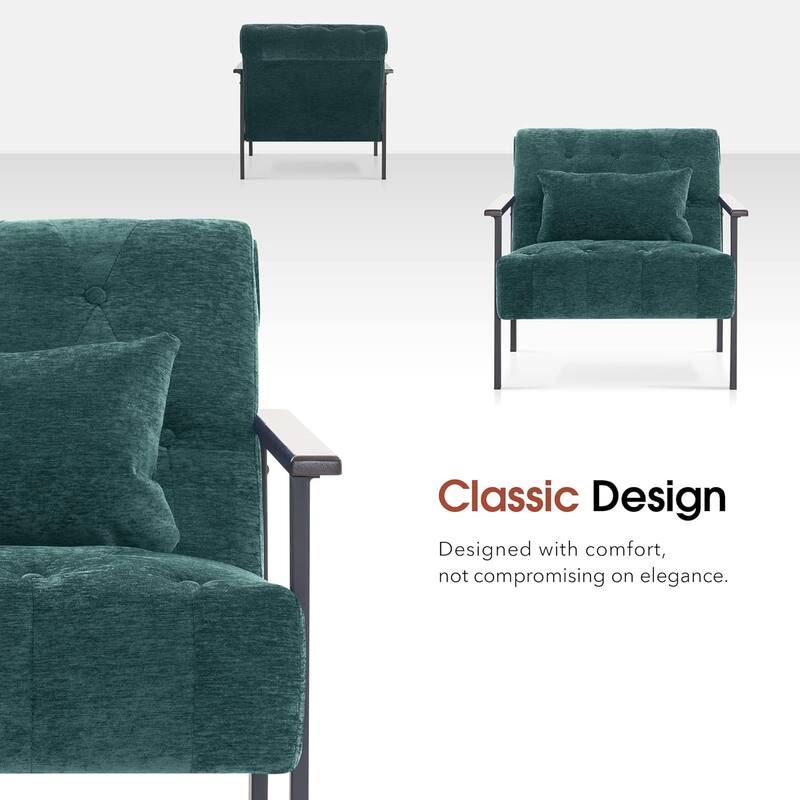 MCombo set of 2 Modern Accent, Ergonomics Lounge Chair for Living Room, Chenille, HQ417