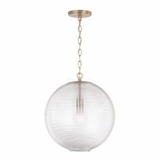 Dolan 1-light Pendant w/ Clear Ribbed Glass