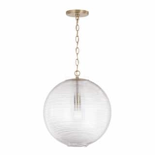 Dolan 1-light Pendant w/ Clear Ribbed Glass