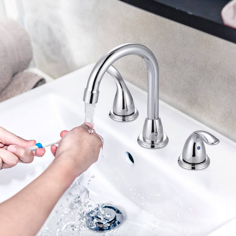 WOWOW 8 in. Widespread Double Handle Bathroom Faucet