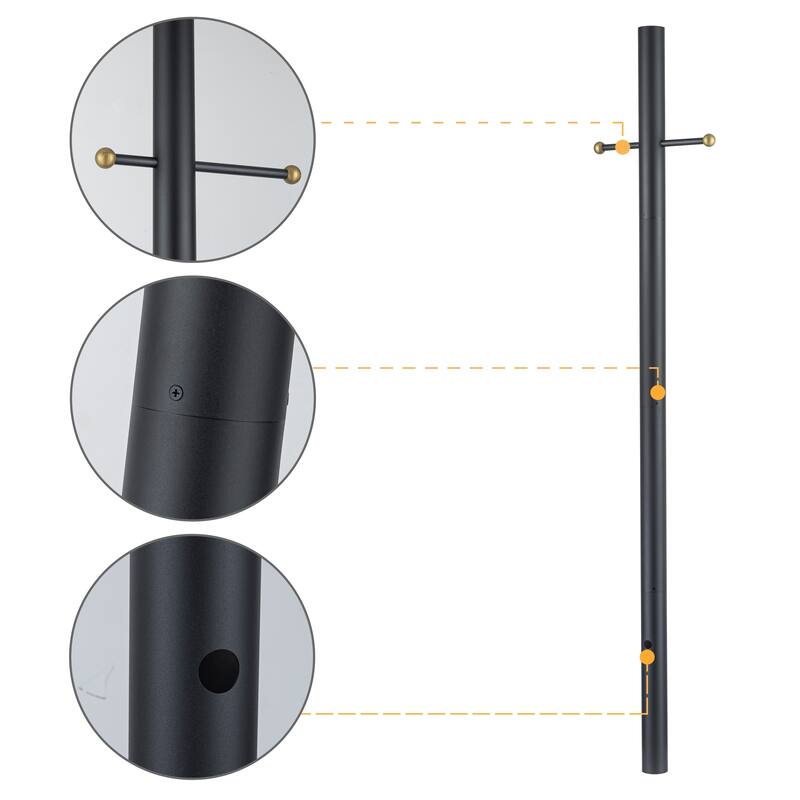 C Cattleya 84" Matte Black Aluminum Outdoor Pole, Direct Burial for Post Lamp Head