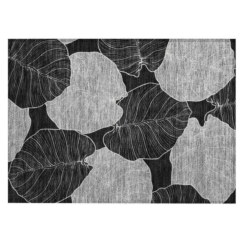 Machine Washable Indoor/ Outdoor Tropical Floral Chantille Rug