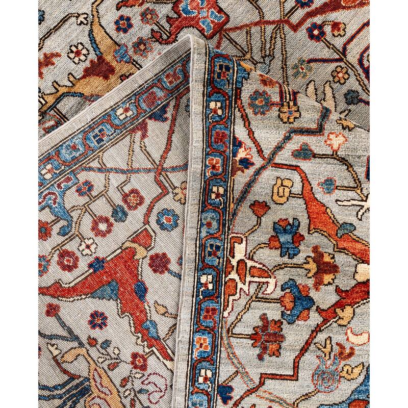 Serapi One-of-a-Kind Hand-Knotted Area Rug - Gray - 9' 0" x 12' 3"