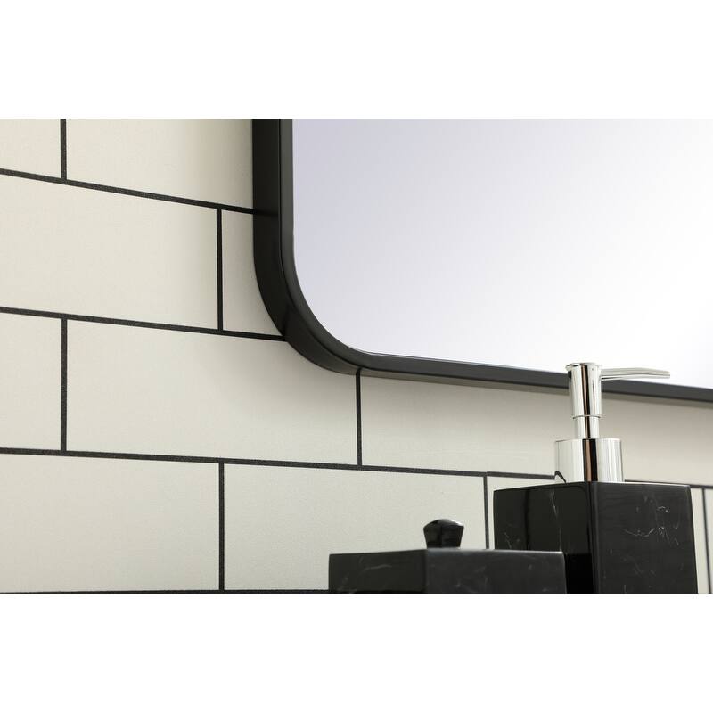 Ezra Soft Corner Metal Rectangular Mirror