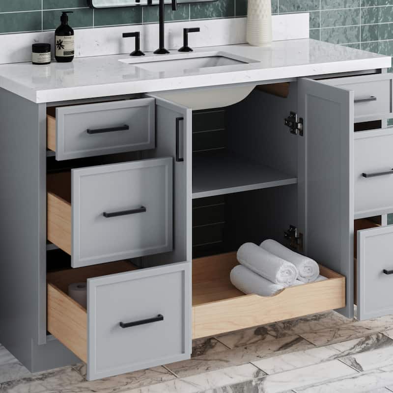Ariel K54-BC Kelly 54" Double Free Standing Vanity Cabinet Only