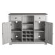 preview thumbnail 3 of 12, 47 in. Modern X-Door Wine Cabinet w/ Built-in Wine Rack - 47" in Width