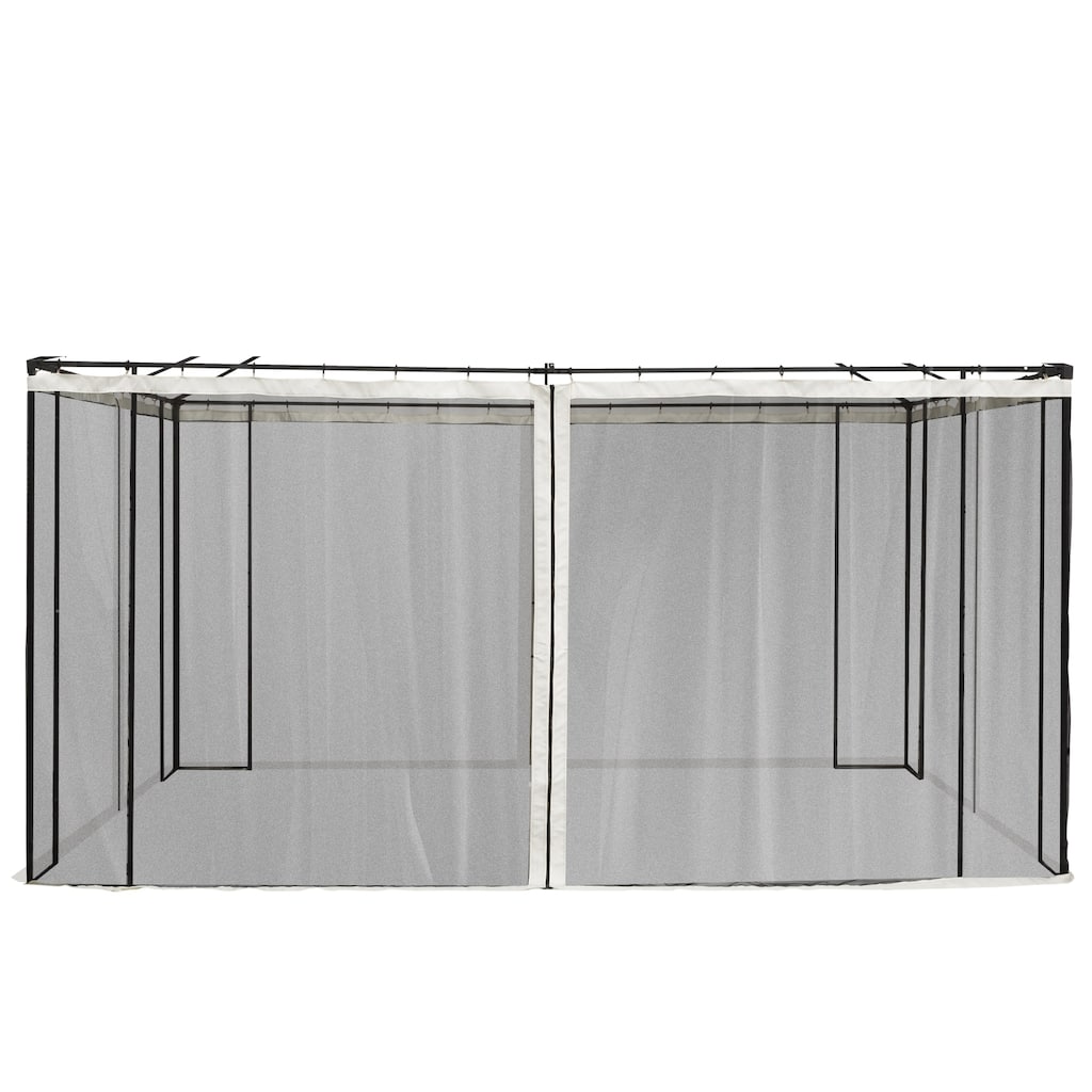 10'x13' Replacement Mesh Sidewall Netting for Gazebos and Canopy Tents with Zippers, Cream