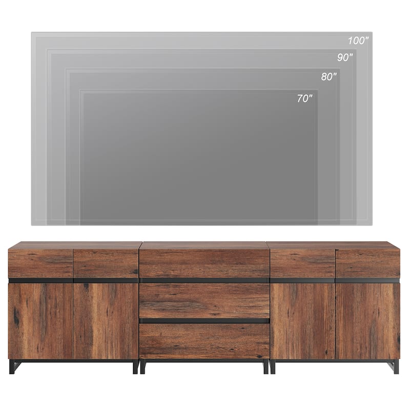 WAMPAT Storage Cabinet, 3 in 1 Modern Sideboard