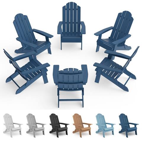 WINSOON Set of 6 Folding Adirondack Chairs Outdoor Chairs Fire Pit Chairs