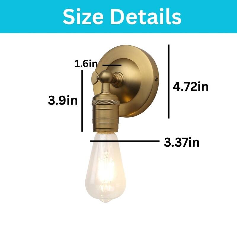 1 Light bulb light gold wall sconce metal wall light