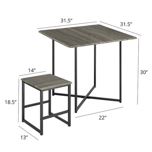 Zenvida Dining Table Set For 4, Compact 5 Piece Square Dining Room