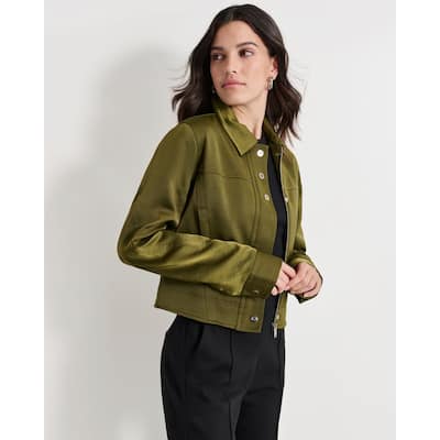 DKNY Glazed Crop Trucker Jacket