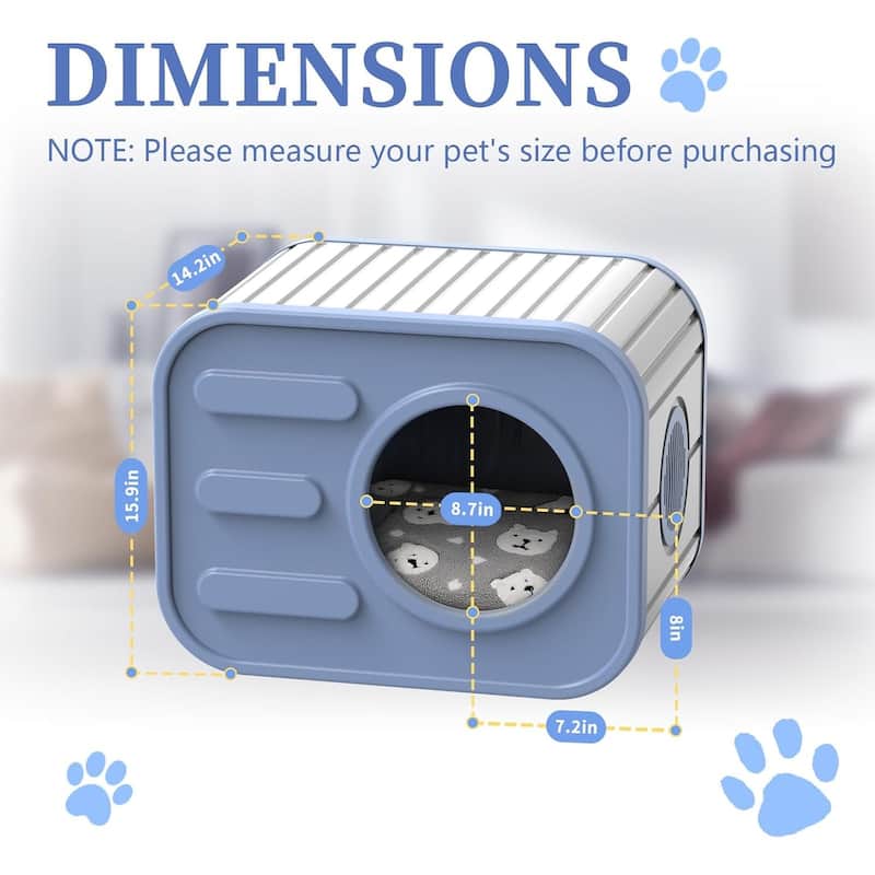 Cat Bed/House for Indoor resin Weatherproof (Blue)