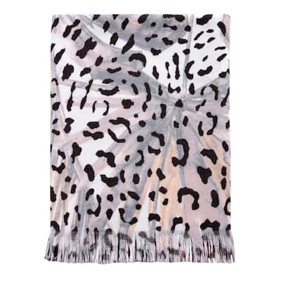 Helsinki Fabric Beach Towel with Animal Paw Print The Urban Port, Beige and Black