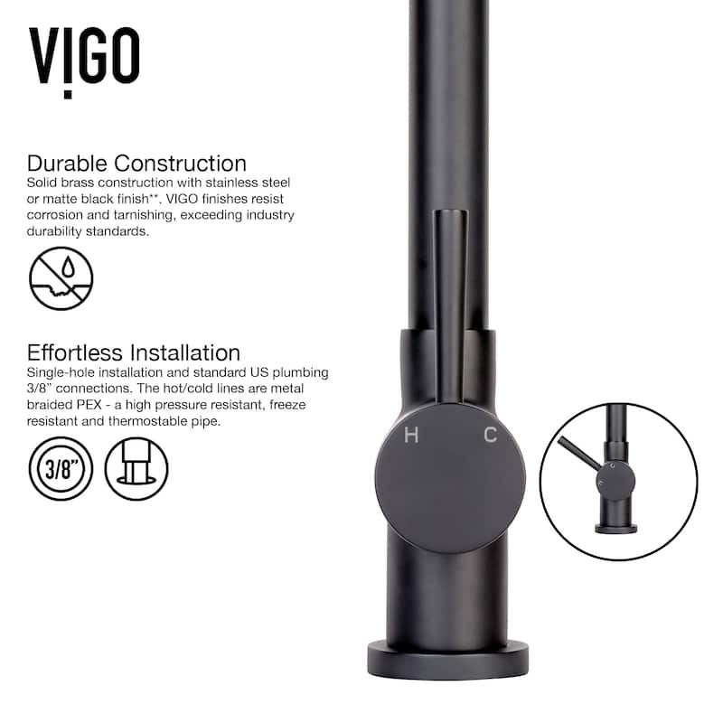 VIGO Gramercy 17" H Single Handle Pull-Down Spout Kitchen Faucet with Touchless Sensor