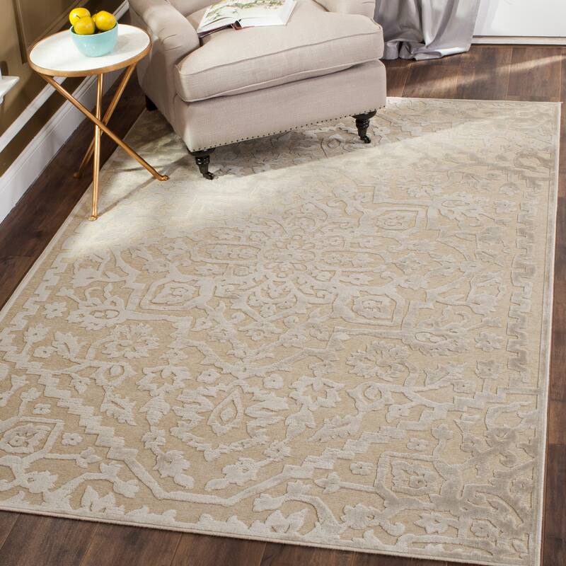 SAFAVIEH Paradise Kibariye Modern Viscose Rug - 4' x 5'7" - Stone - Rectangle