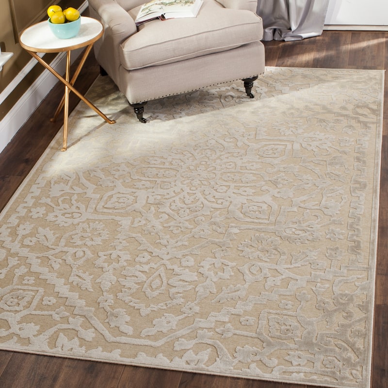 SAFAVIEH Paradise Robbin Modern Viscose Rug - 4' x 5'7" - Stone