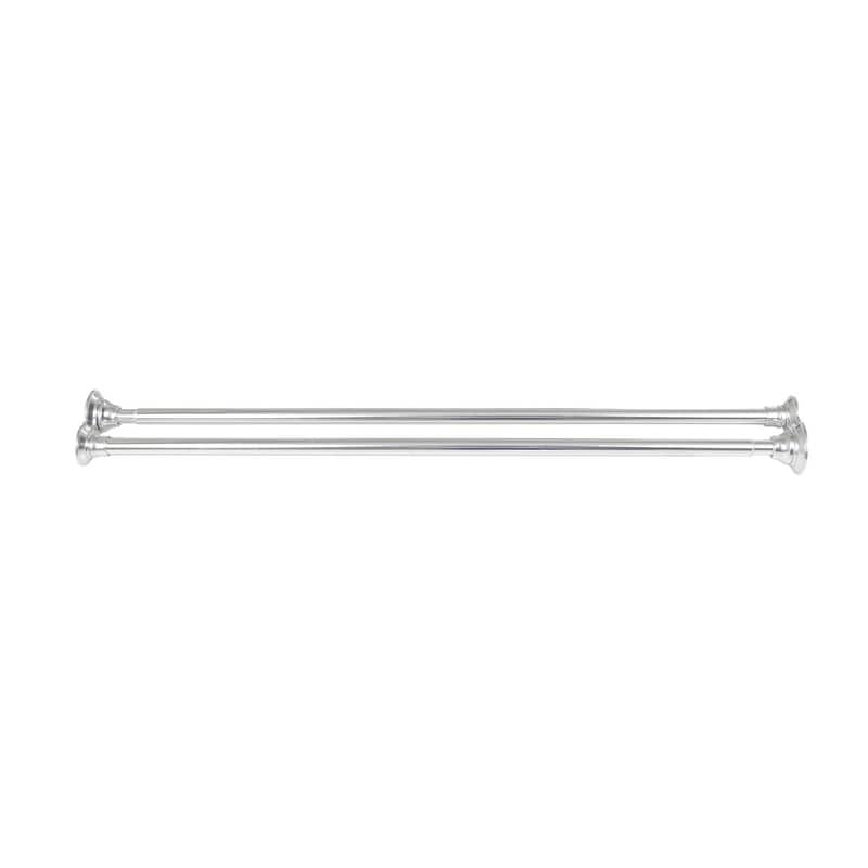 Utopia Alley 72-Inch Adjustable Rust-Proof Aluminum Double Shower Curtain Tension Rods, Includes Shower Liner and Shower Hooks