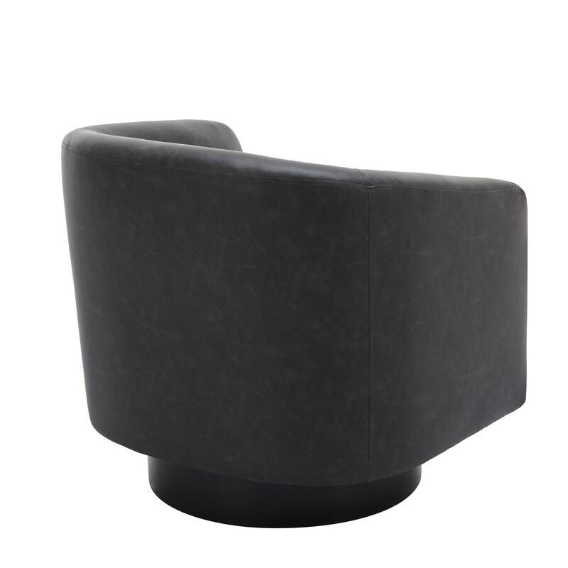 Round Barrel Armchair 360-Degree Swivel Accent Chairs