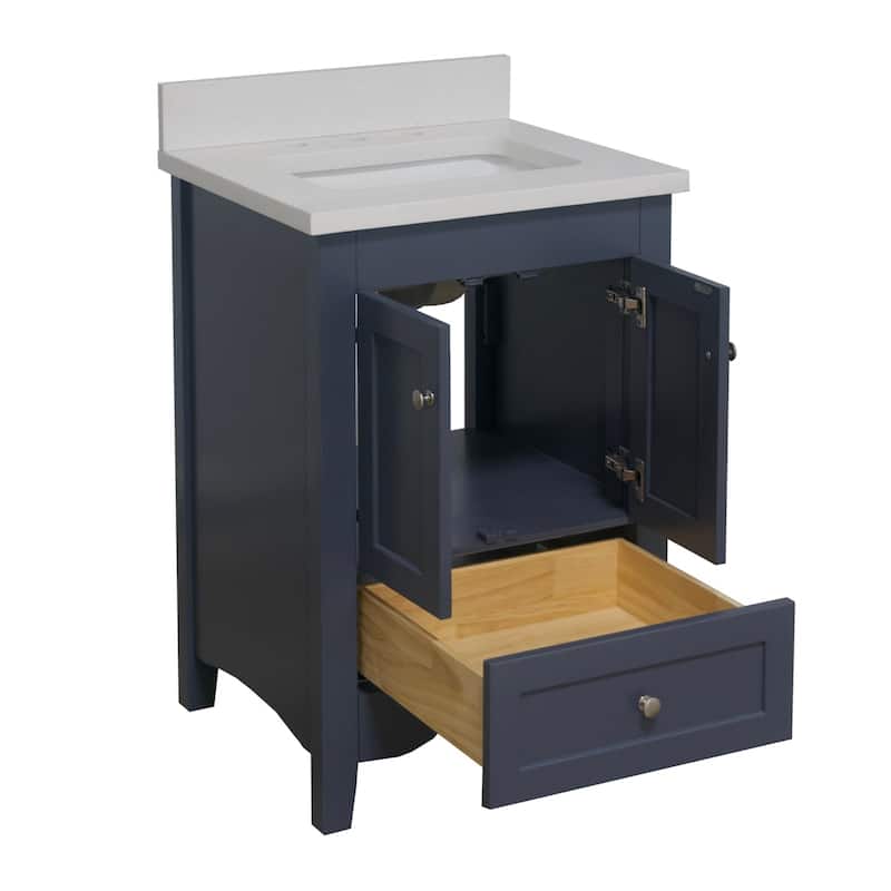 KitchenBathCollection Abbey 24" Bathroom Vanity with Quartz Top