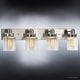 preview thumbnail 3 of 5, Industrial Brushed Nickel Bathroom Vanity Light - 8-5/8"H x 30-1/4"W x 6-7/8"Dep
