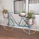 preview thumbnail 18 of 30, Colorful Metal Vintage Whimsical Eclectic Bicycle Plant Stand - 54 x 18 x 32