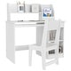 preview thumbnail 10 of 14, Qaba Kids Desk and Chair Set with Storage, Study Desk with Chair for Children 5-8 Years Old, White White