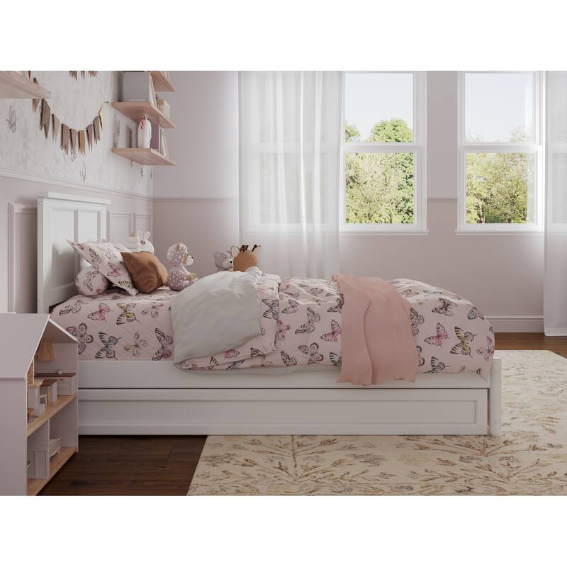 Felicity Platform Bed with Panel Footboard and Twin Trundle