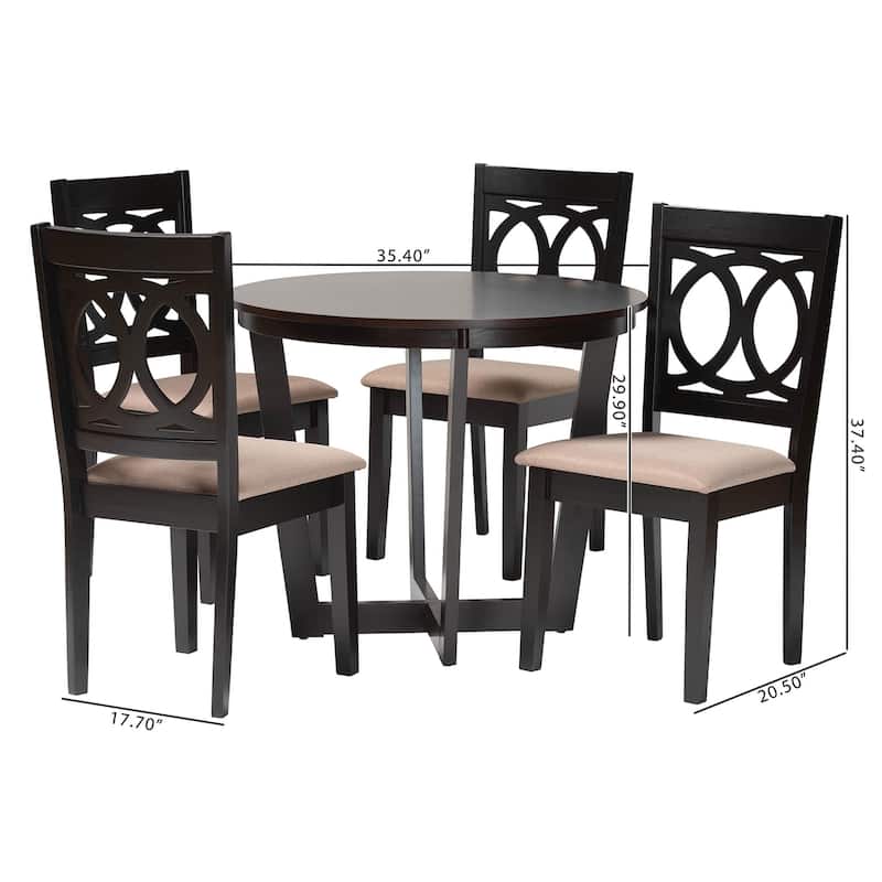 Kara Modern Wood 5-Piece Dining Set
