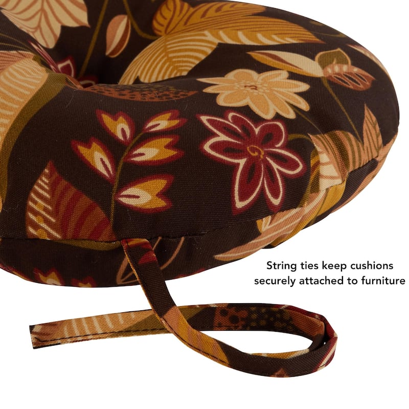 Outdoor 15-inch Timberland Floral Bistro Chair Cushions (Set of 2)