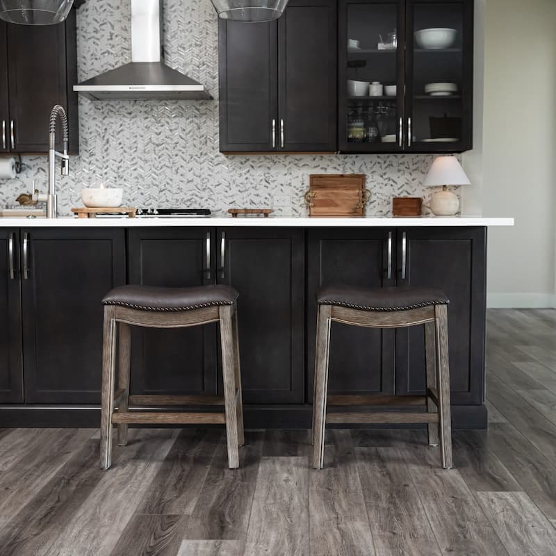 Maven Lane 26" Adrien Saddle Kitchen Counter Height Stool