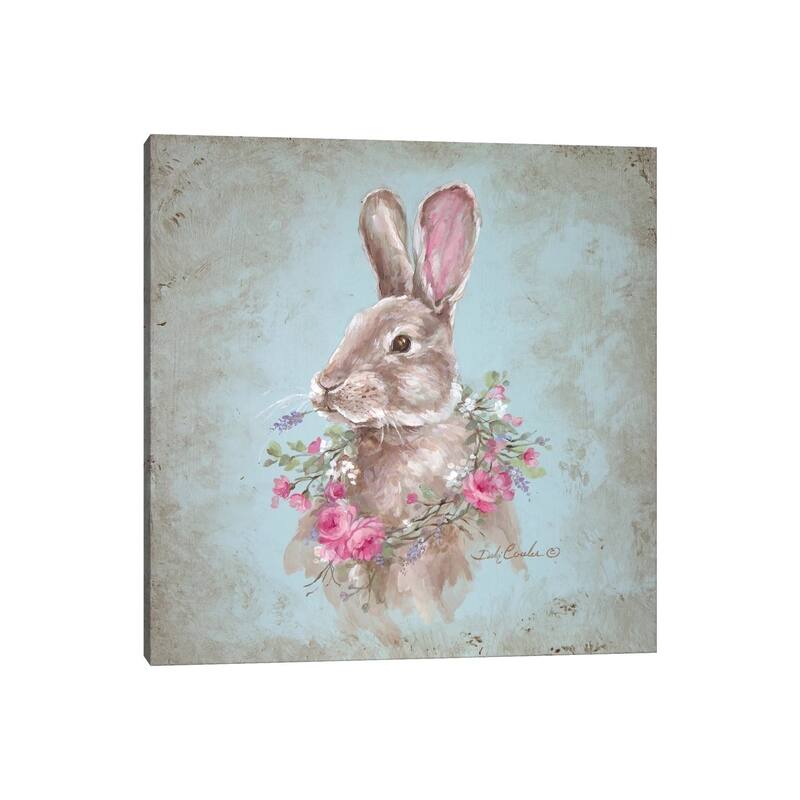 iCanvas "Bunny With Wreath" by Debi Coules Canvas Print