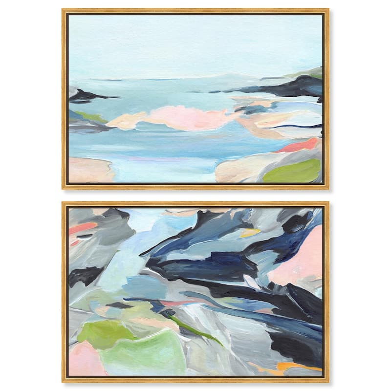 Between Seasons II Canvas Set of 2 by Art Remedy - 45" x 30" - Gold