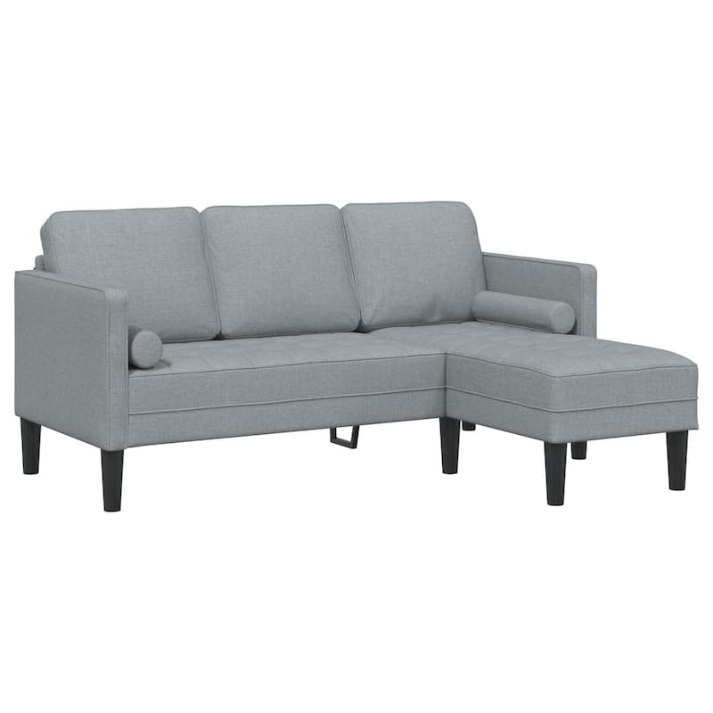 vidaXL 2/3 Piece Sofa Set with Cushions Black/Dark Grey/Light Grey Fabric - 68.1 x 51.6 x 26.4
