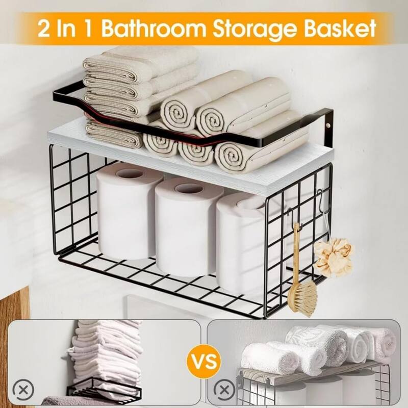 Bathroom towel rack, 6-tier roll-up or fold-out towel rack with floating shelves.
