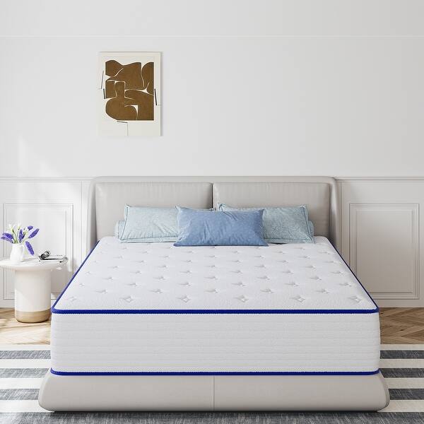 slide 2 of 9, SweDrea 12 in. Queen Medium Gel Memory Foam Innerspring Hybrid Mattress with CertiPUR-US, SGS and OEKO-TEX