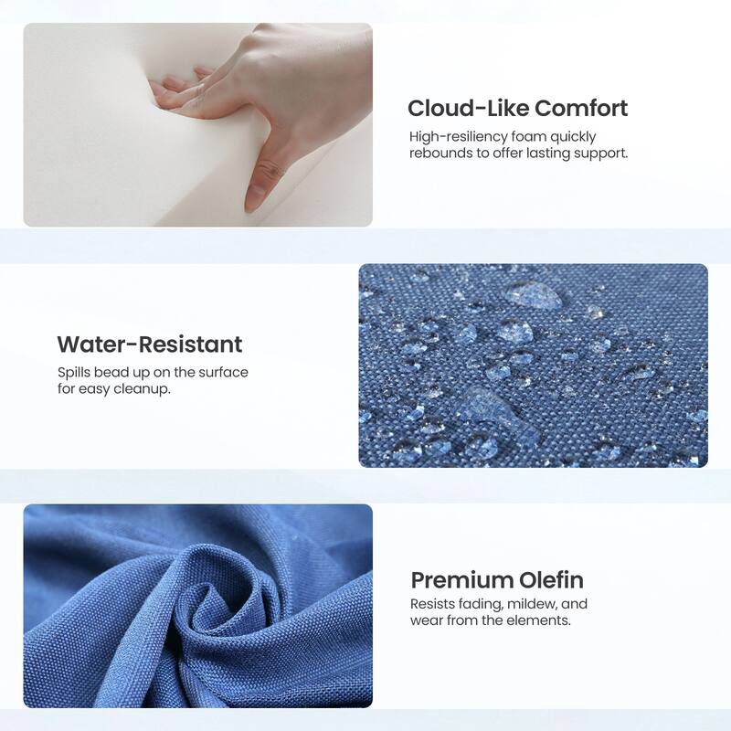 Pocassy 6 Pieces Outdoor Sofa Siwvel Chair Ottoman w/ Fire Table